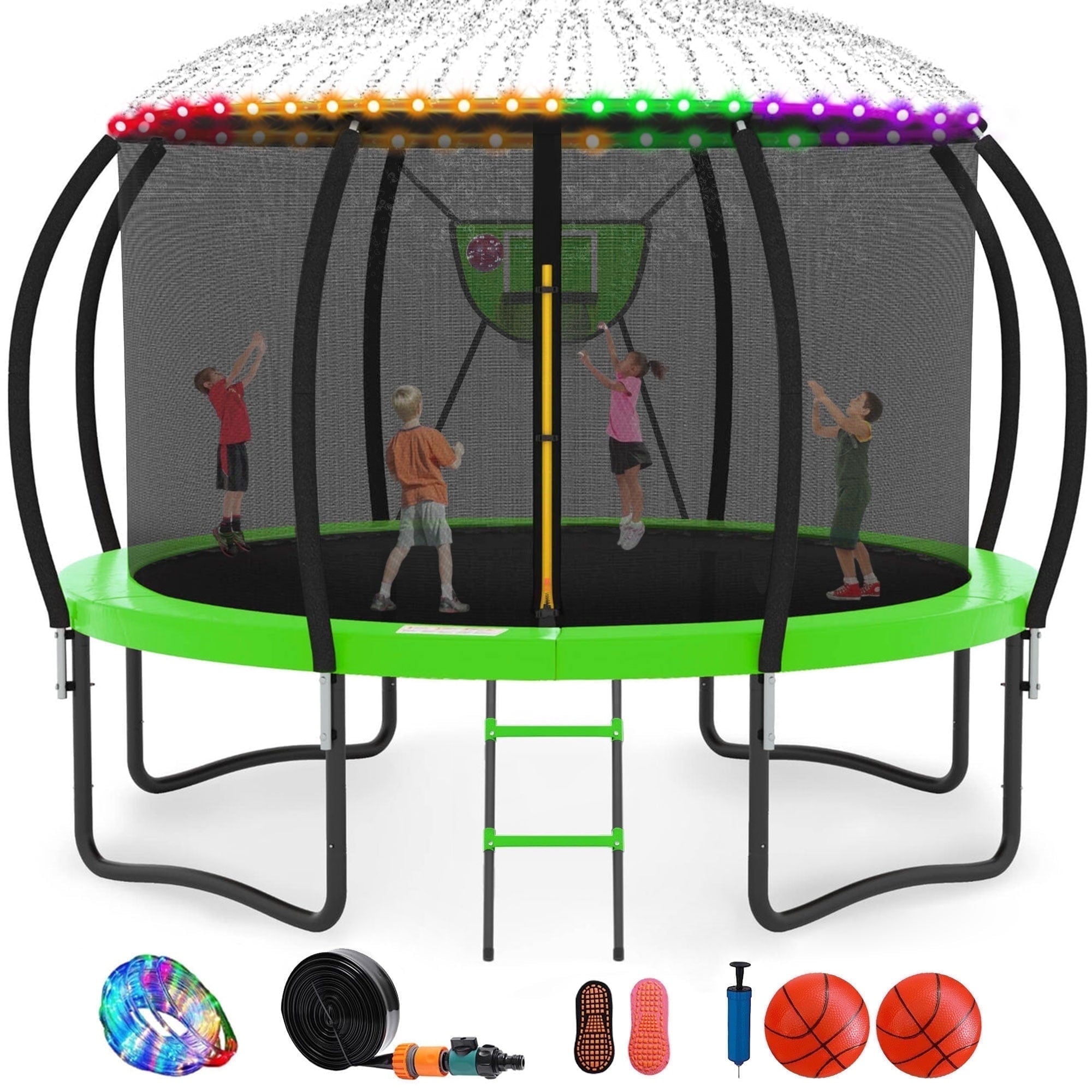 GVDV Outdoor Recreational Trampoline for Kids & Adults, Heavy Duty Bac