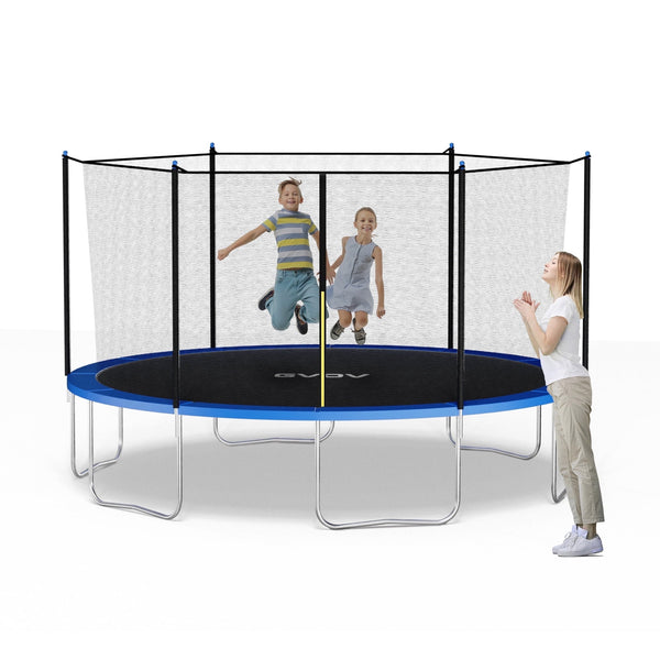 Outdoor Trampoline, 14' Backyard Recreational Trampoline with Enclosure for Kids & Adults