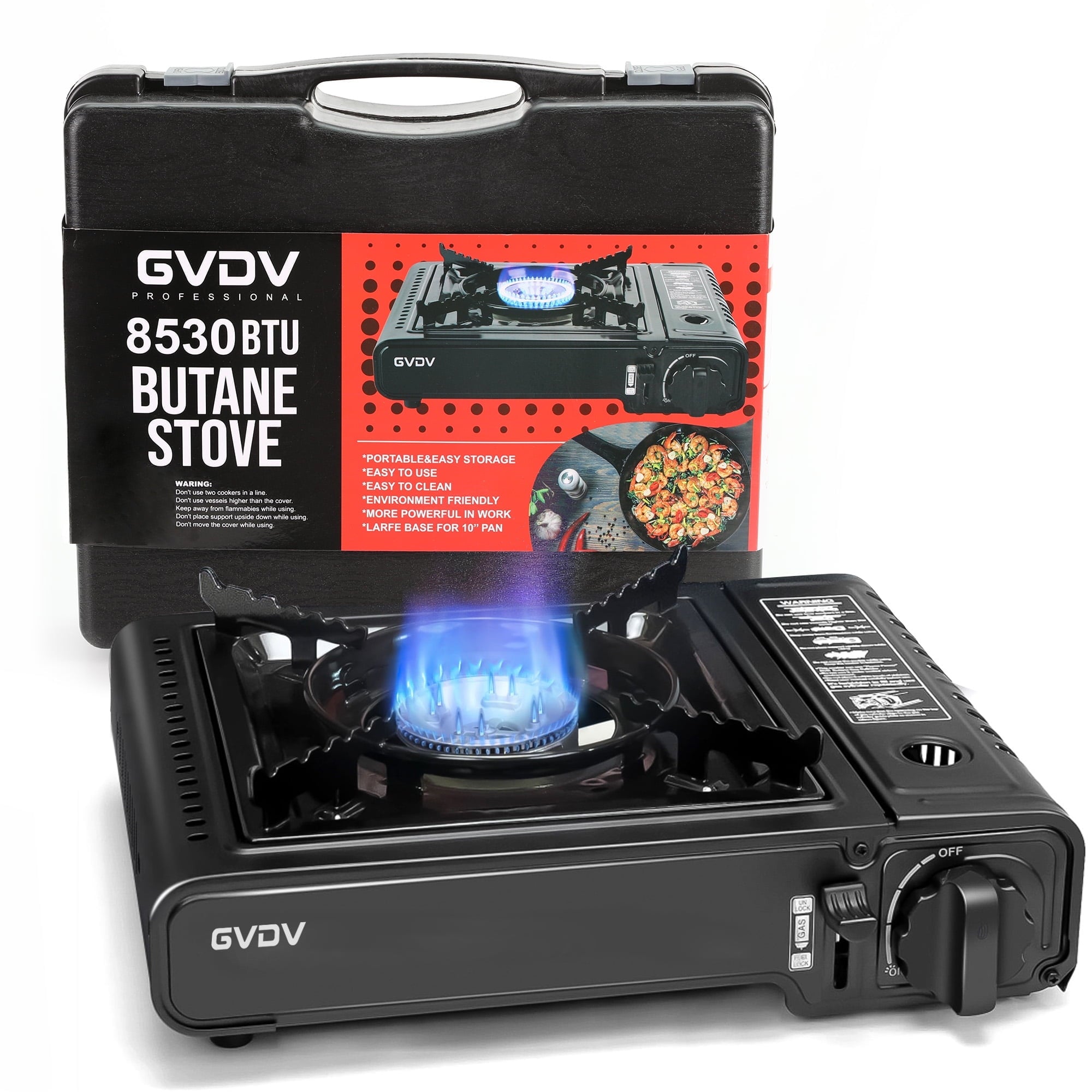 GVDV Portable Camping Stove, 1 Burner Butane Gas Stove with Updated Ca